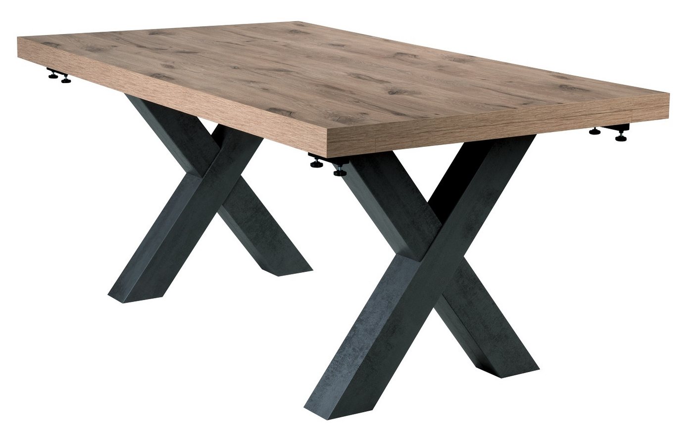 Mäusbacher Esstisch BIG SYSTEM DELUXE, B 175 x T 100 cm, Graphit Dekor, Viking Eiche Dekor, Tischplattenstärke 6,5 cm von Mäusbacher