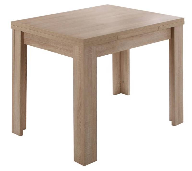 Mäusbacher Esstisch MONZI ca. 80 (136) x 80 cm in Eiche sägerau Dekor von Mäusbacher