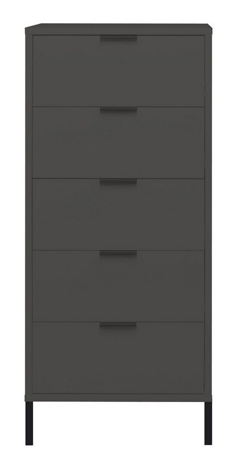 Mäusbacher Hochkommode in anthrazit matt lack - 51x121x45cm (BxHxT) von Mäusbacher
