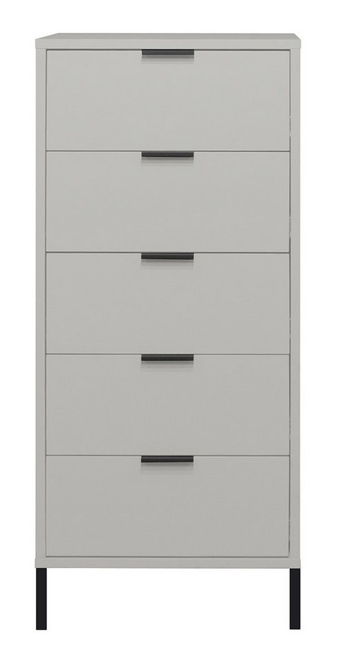 Mäusbacher Hochkommode in kreidegrau matt lack - 51x121x45cm (BxHxT) von Mäusbacher