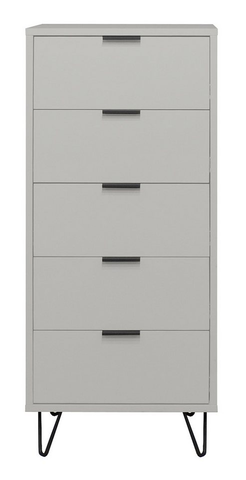 Mäusbacher Hochkommode in kreidegrau matt lack - 51x121x45cm (BxHxT) von Mäusbacher
