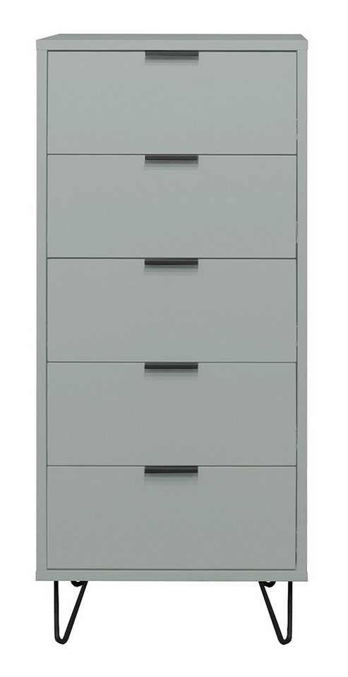 Mäusbacher Hochkommode in pine green matt lack - 51x121x45cm (BxHxT) von Mäusbacher