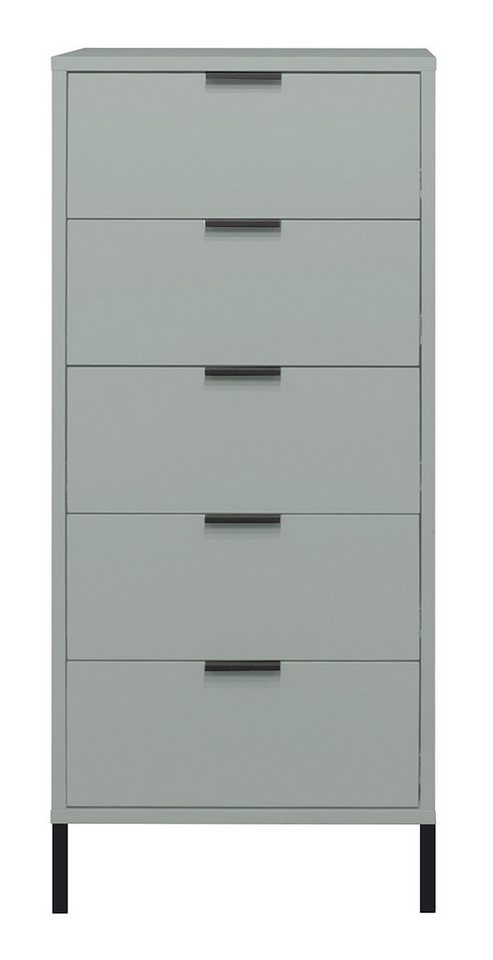 Mäusbacher Hochkommode in pine green matt lack - 51x121x45cm (BxHxT) von Mäusbacher
