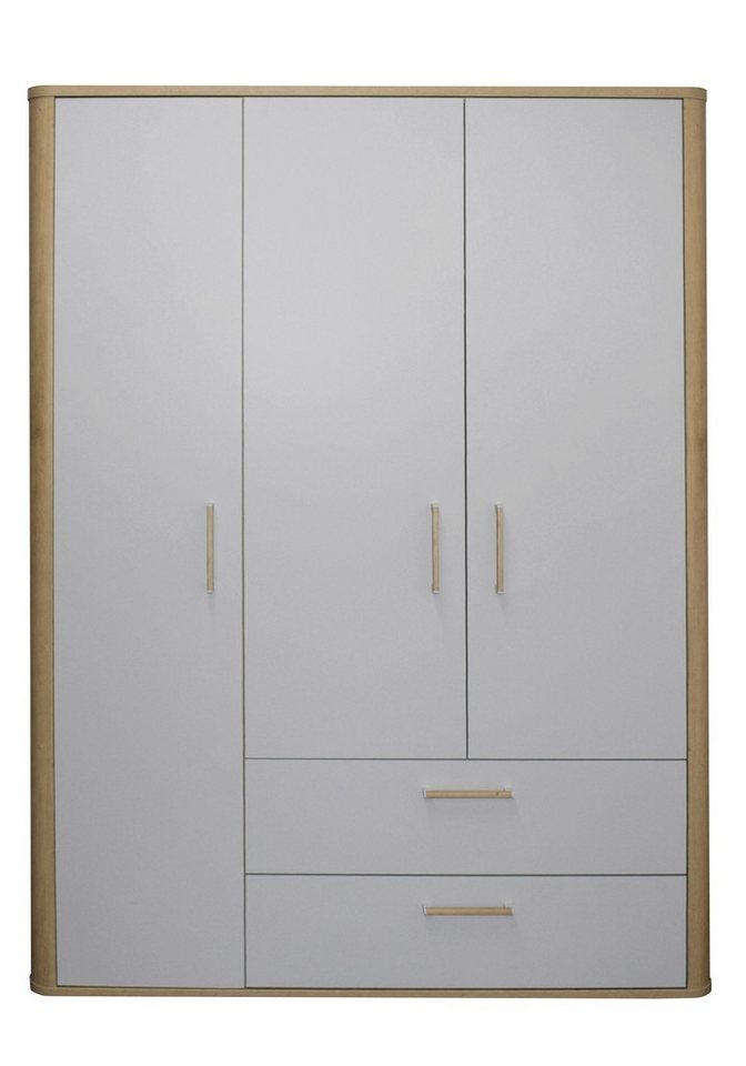 Mäusbacher Kleiderschrank in asteiche / kreidegrau matt lack mit 2 Schubladen und 3 Türen (BxHxT: 138x189x51 cm) von Mäusbacher