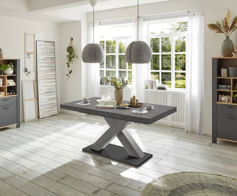 Mäusbacher Kulissentisch in graphit - 180x76x90cm (BxHxT) von Mäusbacher