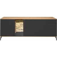 Mäusbacher Lowboard Faro Lowboard B 207 cm, inkl. Beleuchtung, Push to open, Metallfüße von Mäusbacher