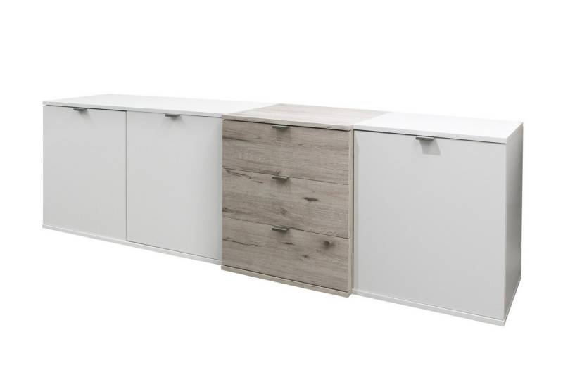 Mäusbacher Lowboard in weiß matt / sandeiche - 178x58x41 (BxHxT) von Mäusbacher
