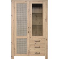 Mäusbacher Mares Vitrine 2 Türen 3 Schubkästen Holzwerkstoff Asteiche 114x188x42 cm von Mäusbacher