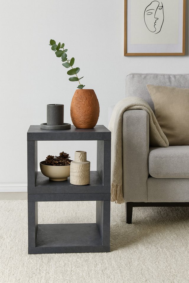 Mäusbacher Regalwürfel (2er-Set) in graphit Dekor - 26x26x22 (BxHxT), 2er-Set von Mäusbacher