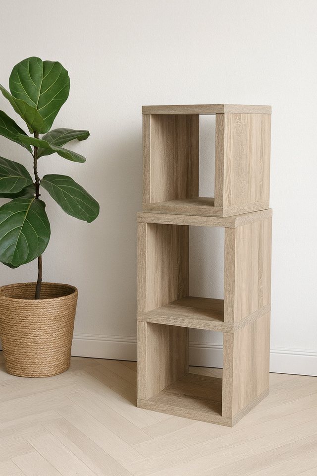 Mäusbacher Regalwürfel (3er-Set) in eiche sägerau - 26x26x22 (BxHxT), 3er-Set von Mäusbacher