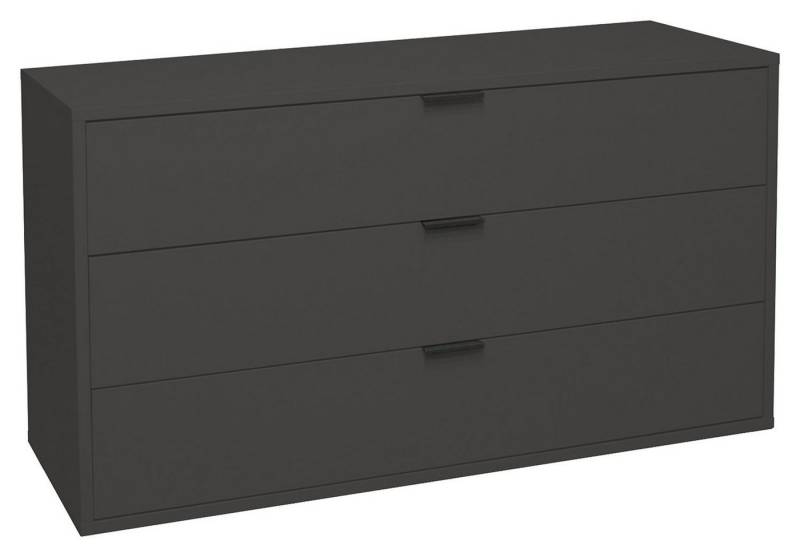 Mäusbacher Schubkastenkommode BONNIE, Anthrazit Matt, 3 Schubladen, Metallgriffe, B 119 x H 67 x T 45 cm von Mäusbacher