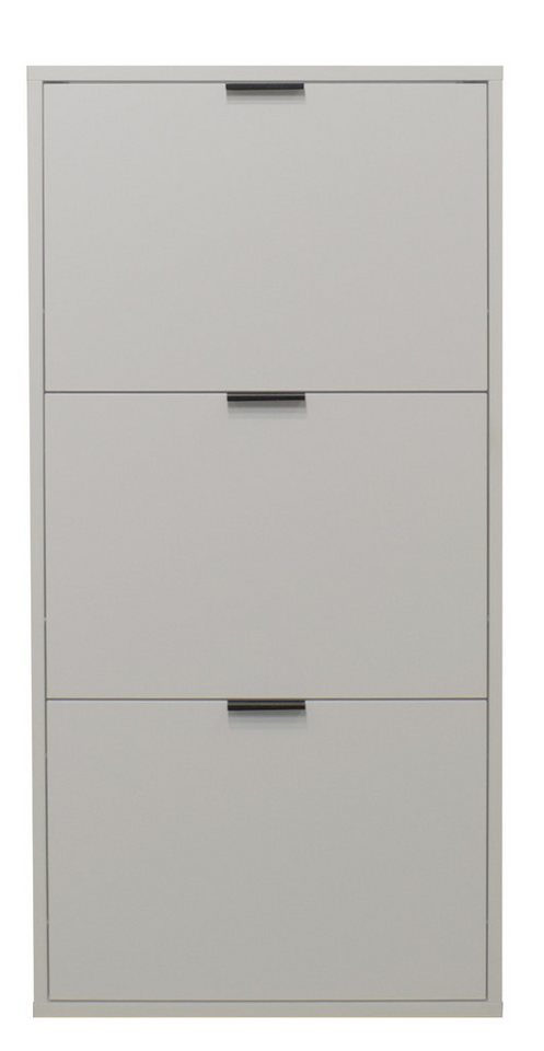 Mäusbacher Schuhschrank in kreidegrau matt lack - 61x126x25cm (BxHxT) von Mäusbacher