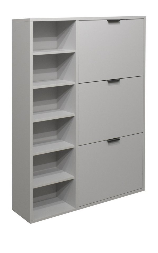 Mäusbacher Schuhschrank in kreidegrau matt lack - 95x126x25cm (BxHxT) von Mäusbacher