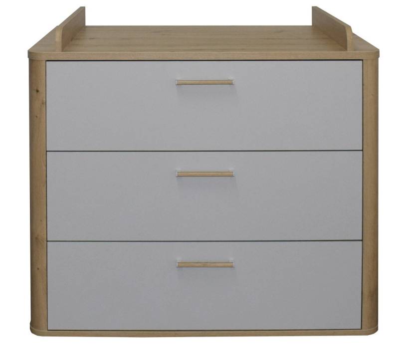 Mäusbacher Wickelkommode in asteiche / kreidegrau matt lack mit 3 Schubladen von Mäusbacher