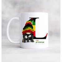 Rasta Alphabet Tasse | Jamaika Fußball Geburtstag Geschenk Personalisierte Vatertag Dad Opa Personalisiertes von Maevii