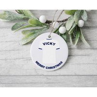 Tottenham Hotspurs Christbaumschmuck Ornament | Custom L Weihnachtsgeschenk Christbaumkugel Weiß Blau Spurs Fußball von Maevii