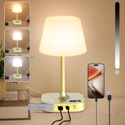 Wiederaufladbare Tischlampe Mit USB-/Typ-C-Ladeanschlüssen 8000 Mah IP55 Wasserdichte Tragbare Kabellose Lampe LED Einstellbare Helligkeit Und Farbtemperatur Für Schlafzimmer Camping Drinnen Draußen Wiederaufladbare Tischlampe Mit USB-/Typ-C-Ladeanschlüssen 8000 Mah IP55 Wasserdichte Tragbare Kabellose Lampe LED Einstellbare Helligkeit Und Farbtemperatur Für Schlafzimmer Camping Drinnen Draußen von Mafababe
