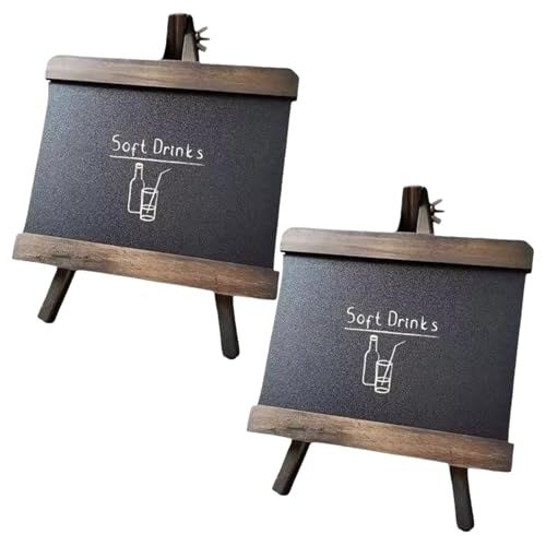 2 Stücke Kreidetafel Mit Ständer, Kreidetafel Mit Holzrahmen, Klein Kreidetafels Tischaufsteller, Desktop-Display-Menütafel Mit Holzhalterung, Küchen-Nachrichtenbrett Für Restaurants, Hotels (A) von Mafagwre