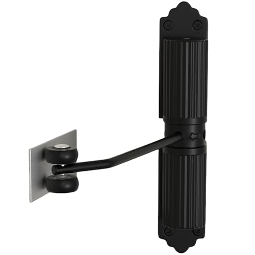 Automatische Türschließer, Türschließer Stangentürschließer, Einstellbar Innentür, Edelstahl-Gehäuse justierbare Türfeder mit Rollen, für Zuhause, Büro, Schlafzimmer (black) von Mafagwre
