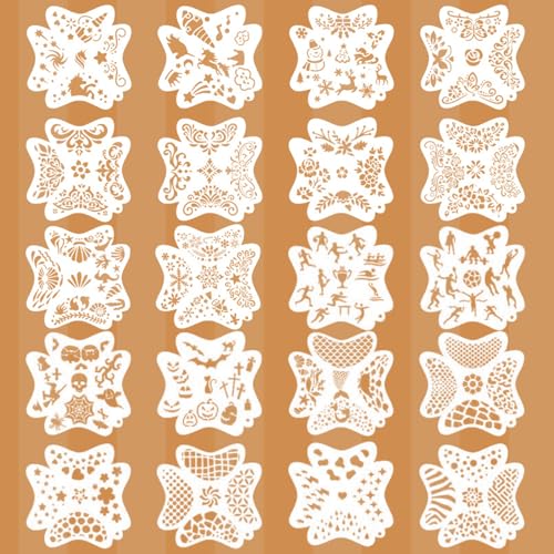 Kinderschminken Schablonen, 20stück Gesichtsmalerei Schablone Für Kinder, Wiederverwendbare Gesichtsfarben Schablonen, Kreativität Tattoo Schablon Für Halloween Schminke Partys Kinderschminken Schablonen, 20stück Gesichtsmalerei Schablone Für Kinder, Wiederverwendbare Gesichtsfarben Schablonen, Kreativität Tattoo Schablon Für Halloween Schminke Partys von Mafagwre