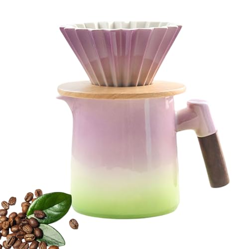 Mafagwre 400 Ml Kaffeefilter Porzellan Mit Tasse, Kaffeefilter Porzellan, Pour Over Kaffeebereiter, Kaffeemaschinen-Set Mit Keramik-Kaffeetropfer, Pour Over Kaffeemaschine (B) von Mafagwre