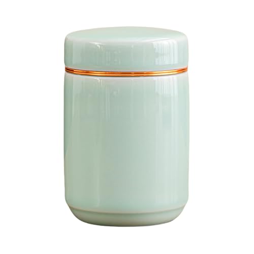 Mafagwre Groß Keramischer Matcha-Behälter, Keramik-Matcha-Tee-Behälter, Tragbarermatcha-Aufbewahrungsbehälter, 320ml Aufbewahrung Von Teedosen, Ideal Für Reisen (A) von Mafagwre