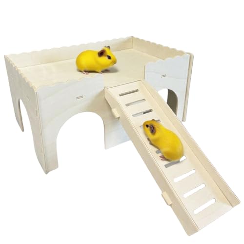 Mafagwre Hamsterhaus aus Holz, Hamsterspielplatz mit Höhlentreppe, Meerschweinchen Haus mit Rampe 4 Eingänge, Großes Meerschweinchen Versteck für Kleine Haustiere Zwerghamster Mafagwre Hamsterhaus aus Holz, Hamsterspielplatz mit Höhlentreppe, Meerschweinchen Haus mit Rampe 4 Eingänge, Großes Meerschweinchen Versteck für Kleine Haustiere Zwerghamster von Mafagwre