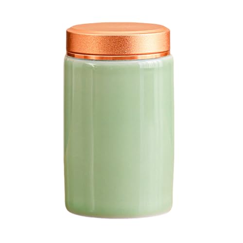 Mafagwre Kleiner Keramischer Matcha-Behälter, Kleiner Keramik-Vorratsdose, 120ml Matcha-Behälter, Aufbewahrungsdose Aus Keramik, Teedose Aus Keramik, Tragbarer Mini-Matcha-Aufbewahrungsbehälter (B) von Mafagwre