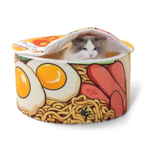 Mafagwre Lit Pour Chien Chat, Lit Amusant Pour Chaton, Coussin Pour Animaux, Nid De Chat en Forme De Nouilles Instantanées, Lit apaisant Pour Chat Petit Chien von Mafagwre