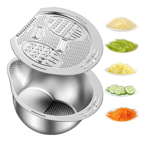 Mafagwre Reissieb Edelstahl, Sieb Edelstahl Abtropfsieb Küchenspüle Mit Schäler, Edelstahl Nudelsieb Küchensieb, Reis-Waschschüssel, Edelstahl-Spüler Mit Seitlichen Abtropfgestellen (A) von Mafagwre
