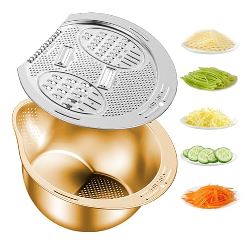 Mafagwre Reissieb Edelstahl, Sieb Edelstahl Abtropfsieb Küchenspüle Mit Schäler, Edelstahl Nudelsieb Küchensieb, Reis-Waschschüssel, Edelstahl-Spüler Mit Seitlichen Abtropfgestellen (B) von Mafagwre