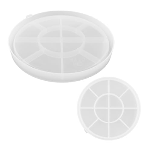 Mafagwre Rundes Tablett Silicone Molds, Silikonformen Tablett mit Rillen, Harz Giessform Silikon für Obstteller Fruchtteeteller, Resin Silicone Molds Tray (25CM) von Mafagwre