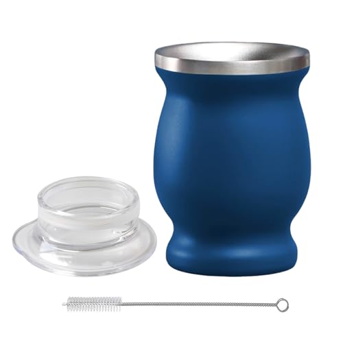 Mafagwre Yerba Mate Becher-Set, Oppelwandiger Edelstahl Matebecher, Matebecher Mit Reinigungsbürste, Modernes Yerba Mate Gourd Kit, Einfach Zu Reinigen (A) von Mafagwre