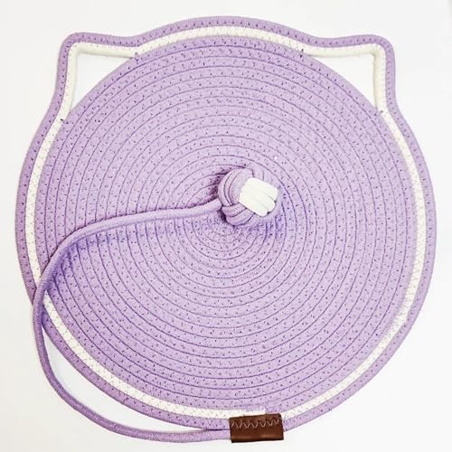 Nchdewui Kratzmatte Katze, Baumwollseil-Katzenkratzmatte, Widerstandsfähig Katzenmöbel Fußmatte mit Baumwollkugel Spielzeug & Katzenohr-Design für Boden, Wand, Couch, Teppich, Sofa (C) von Mafagwre