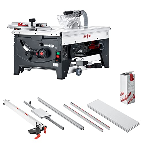 MAFELL ERIKA 85 Unterflur-Zugsäge (2500 Watt Leistung, 85 mm Schnitttiefe, klappbares Untergestell, Inkl. Schiebeschlitten, Zusatztisch, Anschlaglineal, Parallelanschlag und Cleanbox) von Mafell