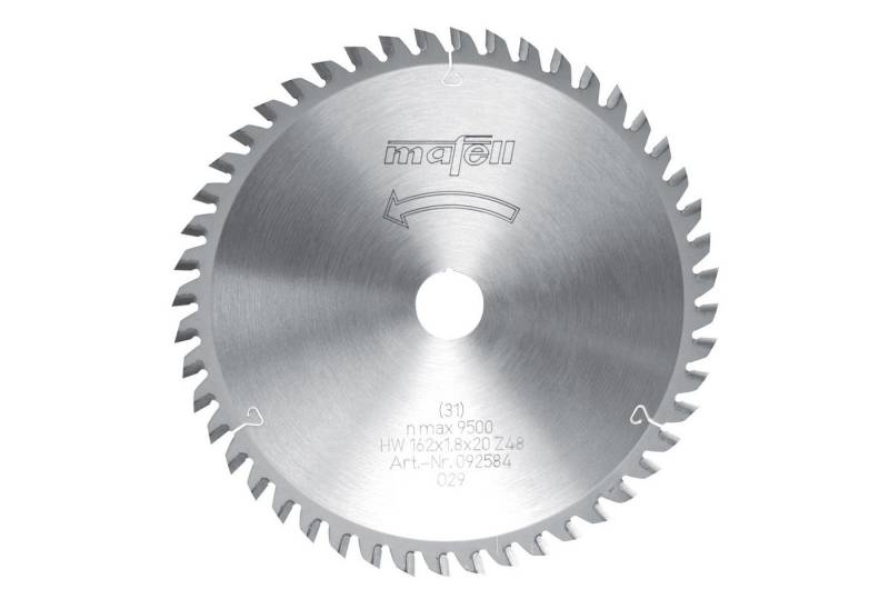 Mafell Sägeblatt Mafell Sägeblatt-HM, 162 x 1,2 / 1,8 x 20 mm, Z 48, WZ, für universel von Mafell