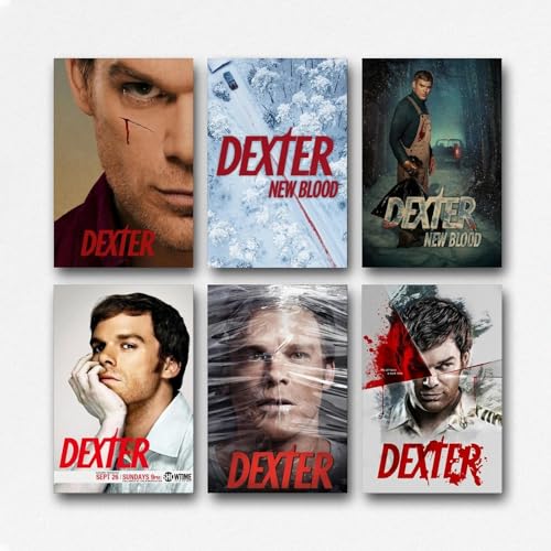 Magauy A Set Of 6 Dexter Poster Tv Series Vintage Poster Für Zimmer, Ästhetische Leinwand-Wandkunst, Schlafzimmer-Dekor Poster 08x12inch(20x30cm) von Magauy