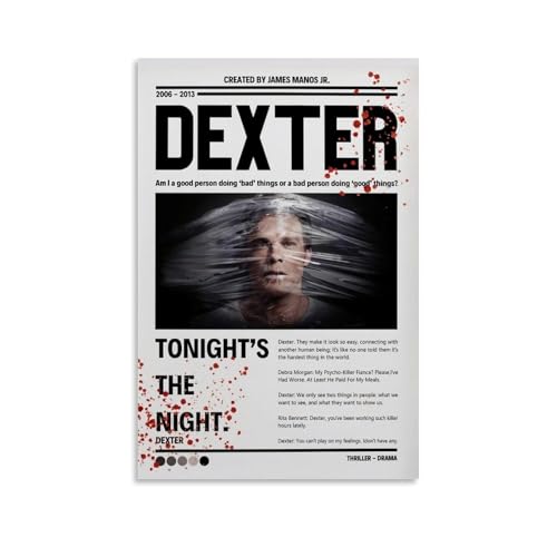 Magauy Dexter Poster Tv Series Für Zimmer, Ästhetische Leinwand-Wandkunst, Schlafzimmer-Dekor Poster 08x12inch(20x30cm) von Magauy