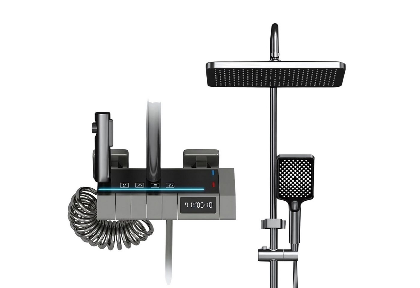 LuxaSteel Duscharmatur Duschsystem Regendusche mit Thermostat LED-Beleuchtung, LED-Display LuxaSteel Duscharmatur Duschsystem Regendusche mit Thermostat LED-Beleuchtung, LED-Display von LuxaSteel