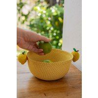 Handgewebter Obstkorb Mini Zitronenkorb Handgewebter Obstkorb Mini Zitronenkorb von MagdaMadeCo