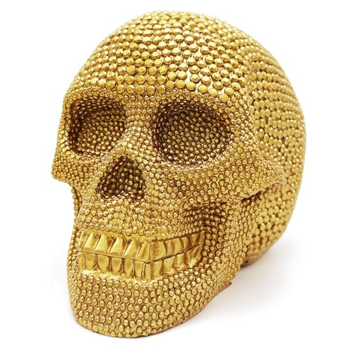 Mageeko Totenkopf Statue Dekor Halloween Skelett Kopf Gothic Harz Figur Dekoration Skulptur Sammlerstück Geschenke Gold Mageeko Totenkopf Statue Dekor Halloween Skelett Kopf Gothic Harz Figur Dekoration Skulptur Sammlerstück Geschenke Gold von Kocris Casa