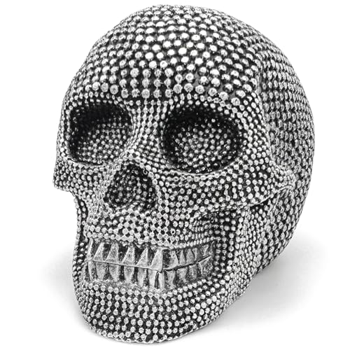 Mageeko Totenkopf Statue Dekor Halloween Skelett Kopf Gothic Harz Figur Dekoration Skulptur Sammlerstück Geschenke Silber Mageeko Totenkopf Statue Dekor Halloween Skelett Kopf Gothic Harz Figur Dekoration Skulptur Sammlerstück Geschenke Silber von Kocris Casa
