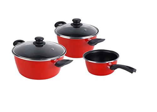 Desconocido Magefesa Grana Batterie aus emailliertem Stahl mit Antihaftbeschichtung, doppelt verstärkt, Rot, 51 x 30 x 20,5 cm von Magefesa