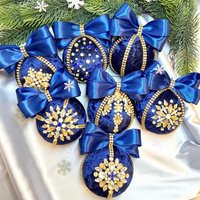 Navy Blau Weihnachtsschmuck , Samt Strass Weihnachtskugeln. Christbaumkugel, Schmuck Mit Ornamenten Navy Blau Weihnachtsschmuck , Samt Strass Weihnachtskugeln. Christbaumkugel, Schmuck Mit Ornamenten von MaggiArtStore