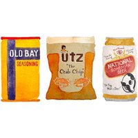 Utz Old Bay Und Natty Boh Aquarell Kunstdruck von MaggieMooreStudio