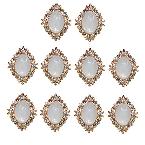 10 Strass Cabochons Flache Rückseite Flatback DIY Verzierungen Hochzeit Telefon Dekor - Sahne von MagiDeal