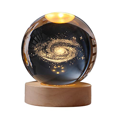 3D-Kristallkugel-Nachtlampe, pädagogisches Licht, Nachtlampe mit Basis für Dekor, Milchstraße von MagiDeal