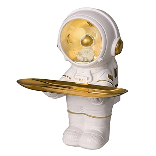 MagiDeal Astronaut Figurine Aufbewahrungsbox Statue Schreibtisch sammeln Eingang Schlüsselhalter Skulptur Tablett für Aufenthaltsraum Schlafzimmer, Weiß, 27x22,5x21cm von MagiDeal