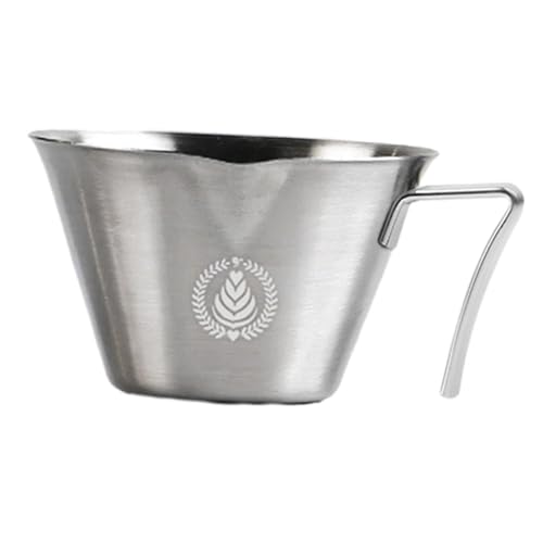 MagiDeal 100 ml Espresso-Messbecher aus Edelstahl mit Markierungen, stabiler 7,7 x 4,7 cm großer Kaffee-Extraktionsbecher mit breiter Öffnung und ergonomischem von MagiDeal