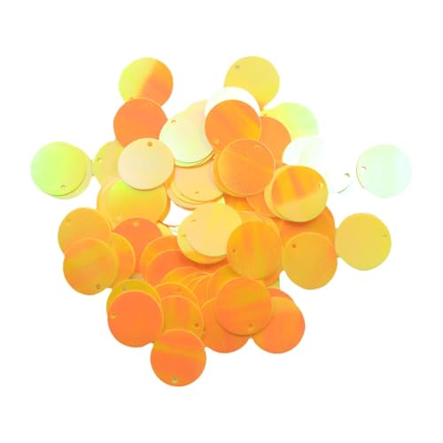 MagiDeal 130 Stücke losen Pailletten Spangles 16mm Flat Pailletten Paillettes für Hochzeitskleiderschmuck Herstellen Brautkleidungsversorgungen, Gelb von MagiDeal